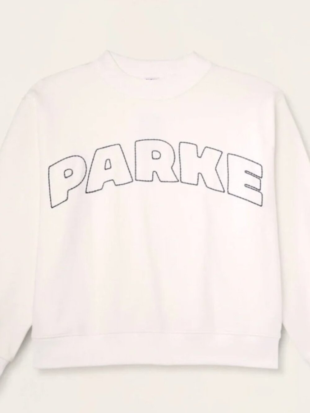 🤍 Parke x Target Mockneck Sweatshirt | White | Navy Stitching | Size XXS/XS |